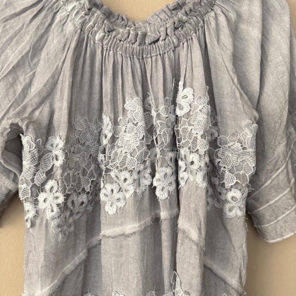 NWOT POL Boho Gauzy Lace Blouse Top Size S - Picture 5 of 8